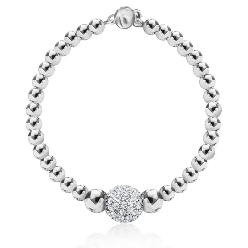 Sterling Silver Overlay Beaded Bracelet made with Swarovski Crystals - Picture 3 of 4